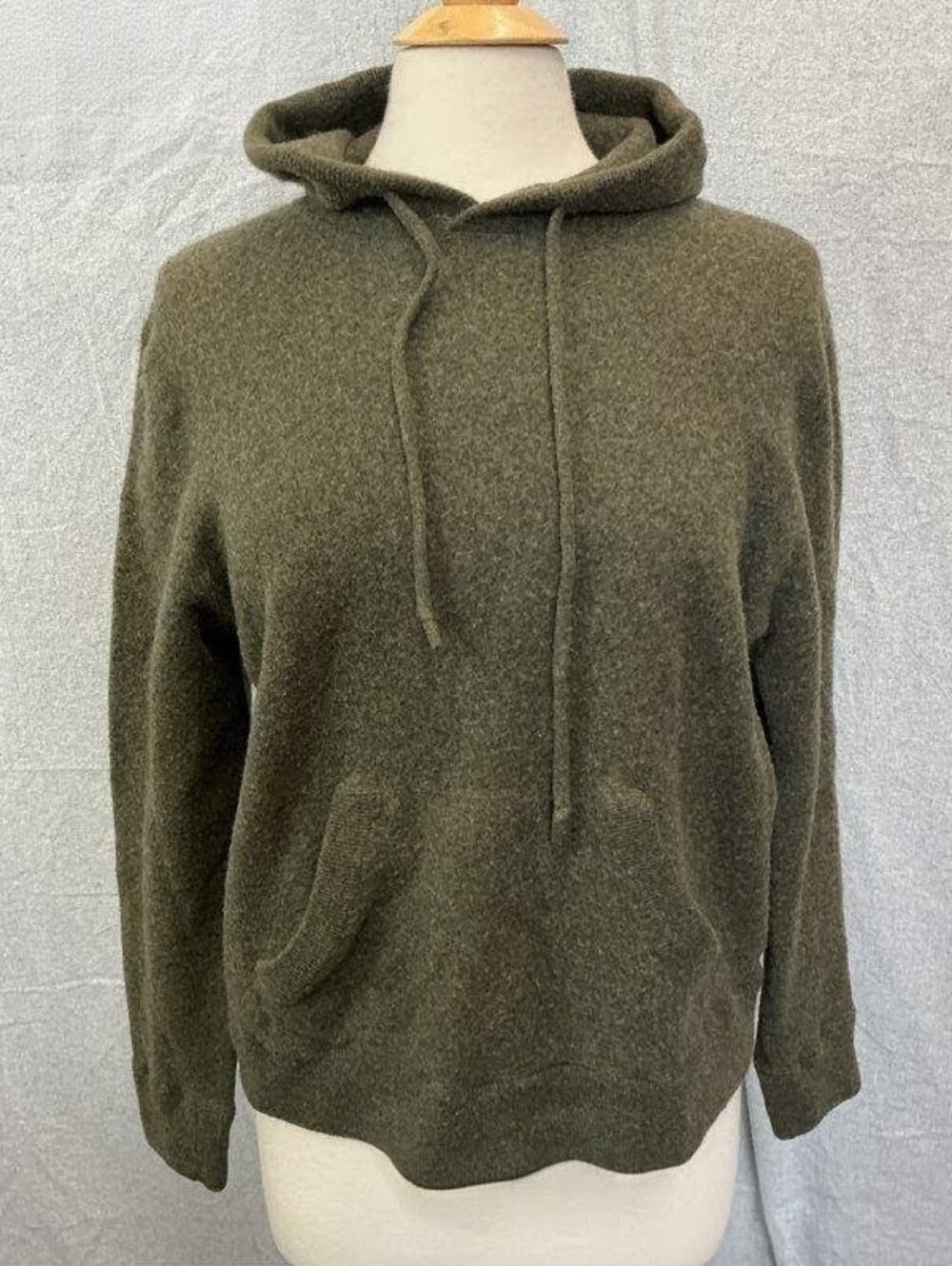 NAKED CASHMERE Olive Green Pullover Knit Hoodie Sweater XXL EUC